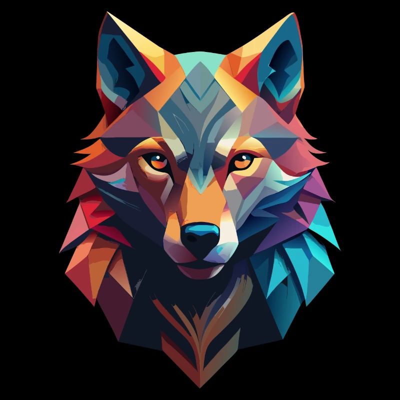 Low-Poly-Avatar eines Wolfes