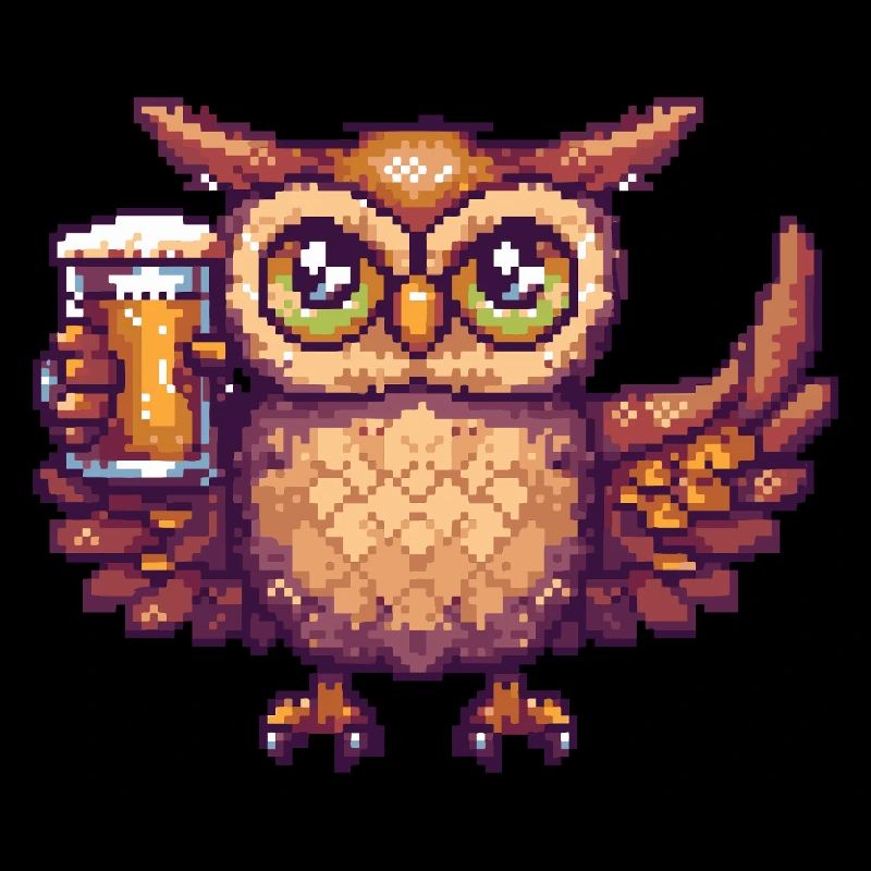 Eule Pixel Bier