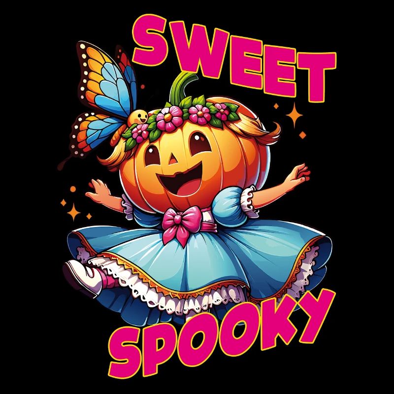 Mignonne princesse d’Halloween avec papillon