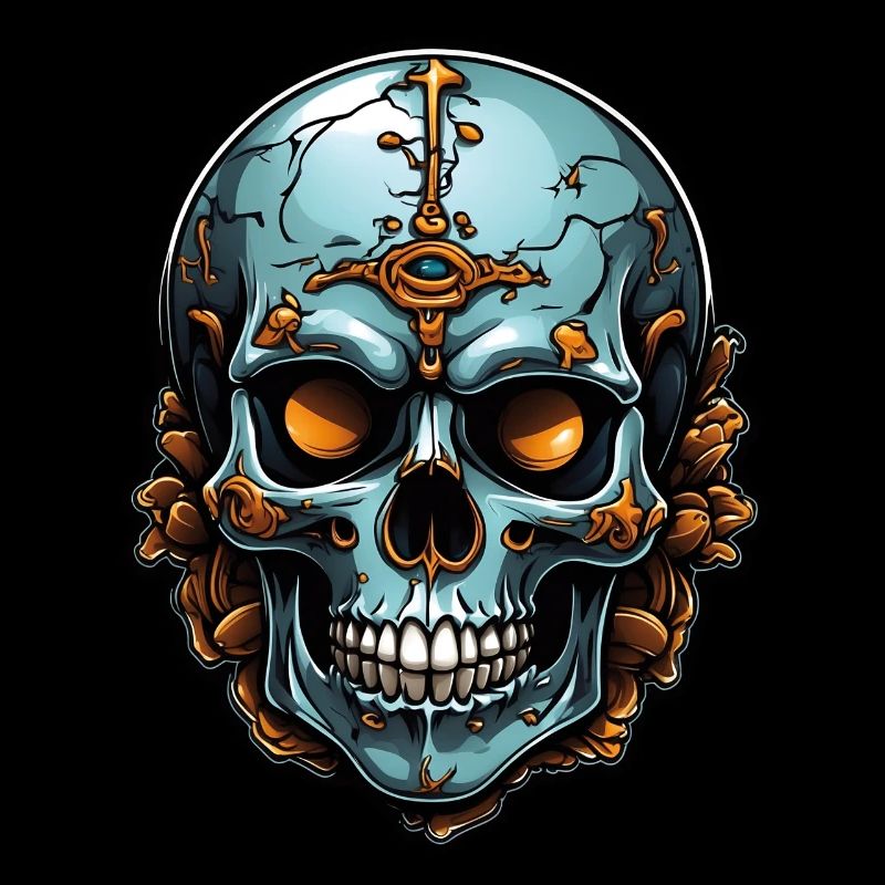 Decorative colorful skull with decoration