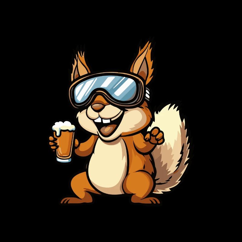Eichhörnchen Apres Ski Bier Comic