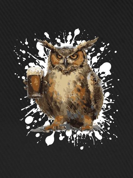 Eule Bier Lustig
