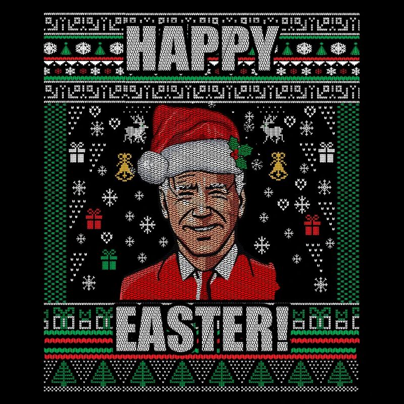 Drôle Biden Pull de Noël laid Joyeuses Pâques