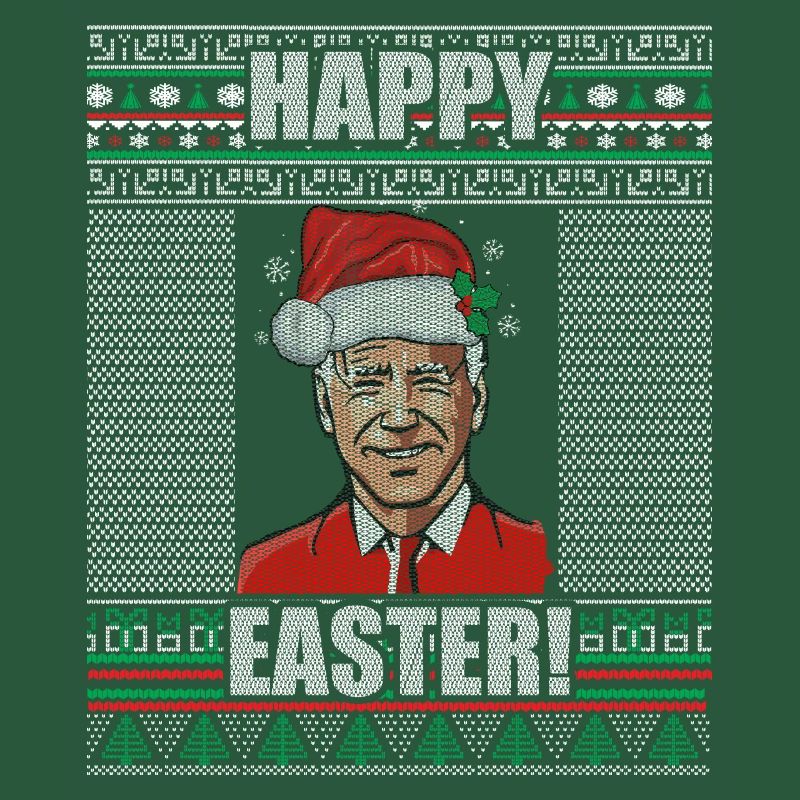 Drôle Biden Pull de Noël moche Joyeuses Pâques