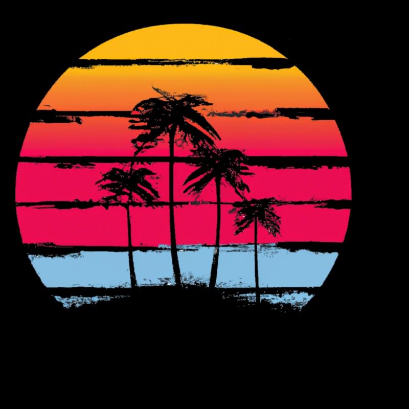 Sunset palm trees