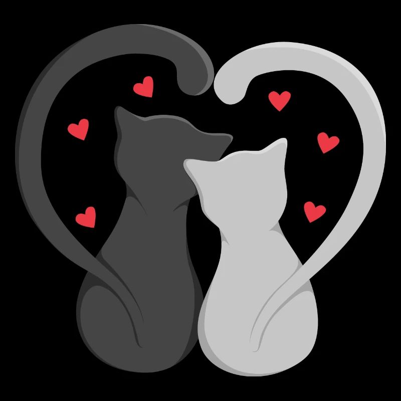 Two cats make heart