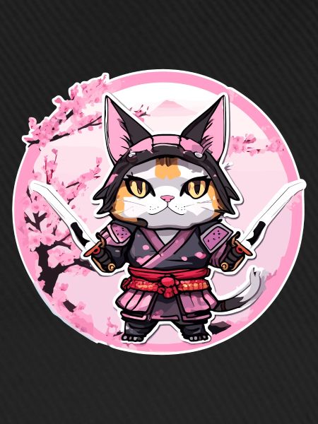 Samurai Katze & Kirschblüten #1