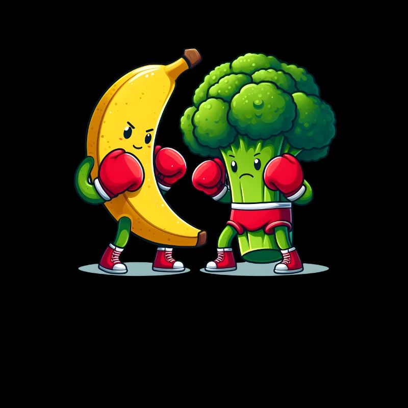 Match de boxe banane vs brocoli