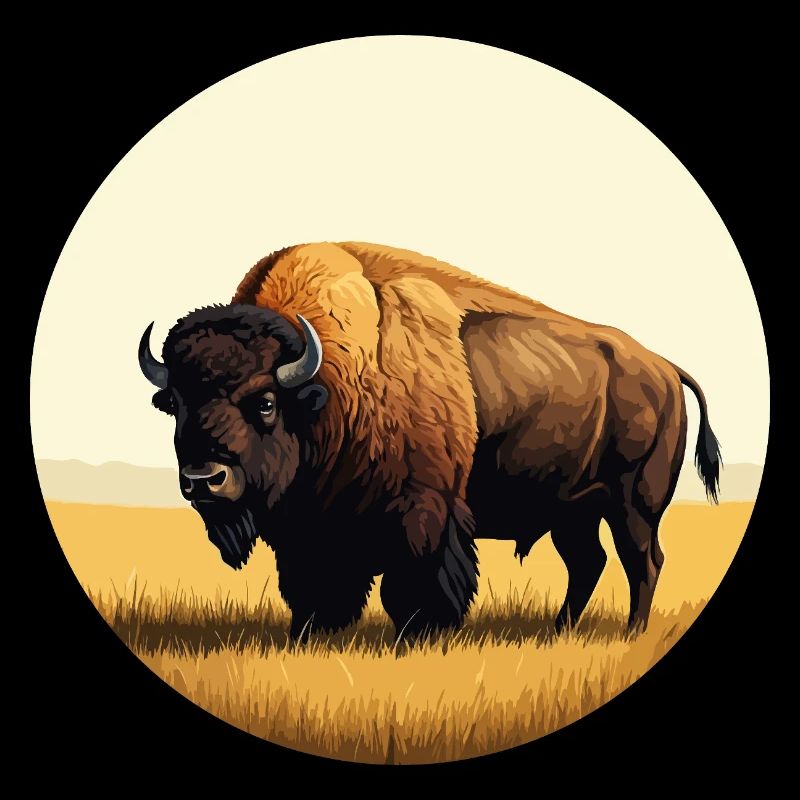 Bison dans la prairie