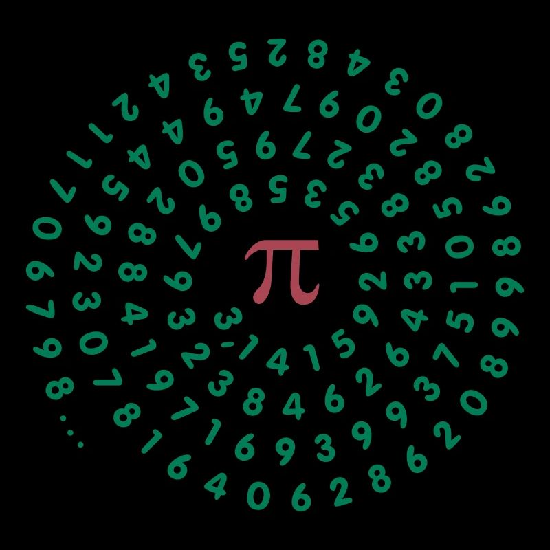 Circle constant pi (narrow spiral, 2c)