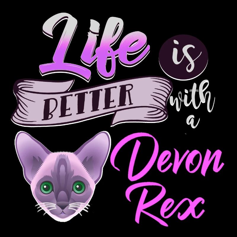 Katze Devon Rex Kätzchen Miau Miezekatze Geschenk