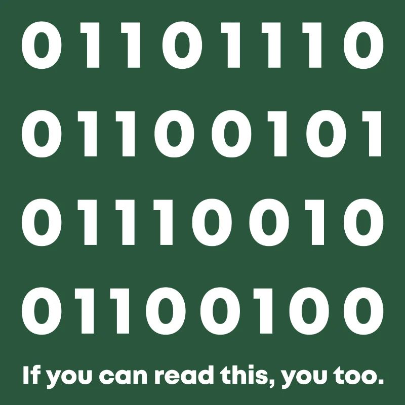 Nerd dans le code binaire