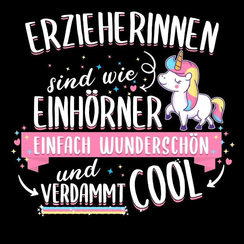 Erzieher Erzieherin Kinder Einhorn Spruch Beruf