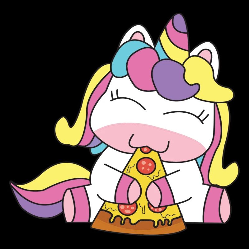 Licorne mangeant la pizza