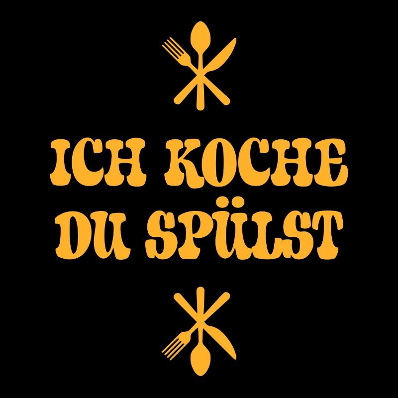 Ich koche du spülst Chef Kochen Spruch Geschenk
