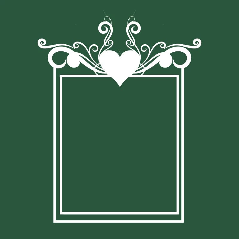 Rectangular frame heart playful line