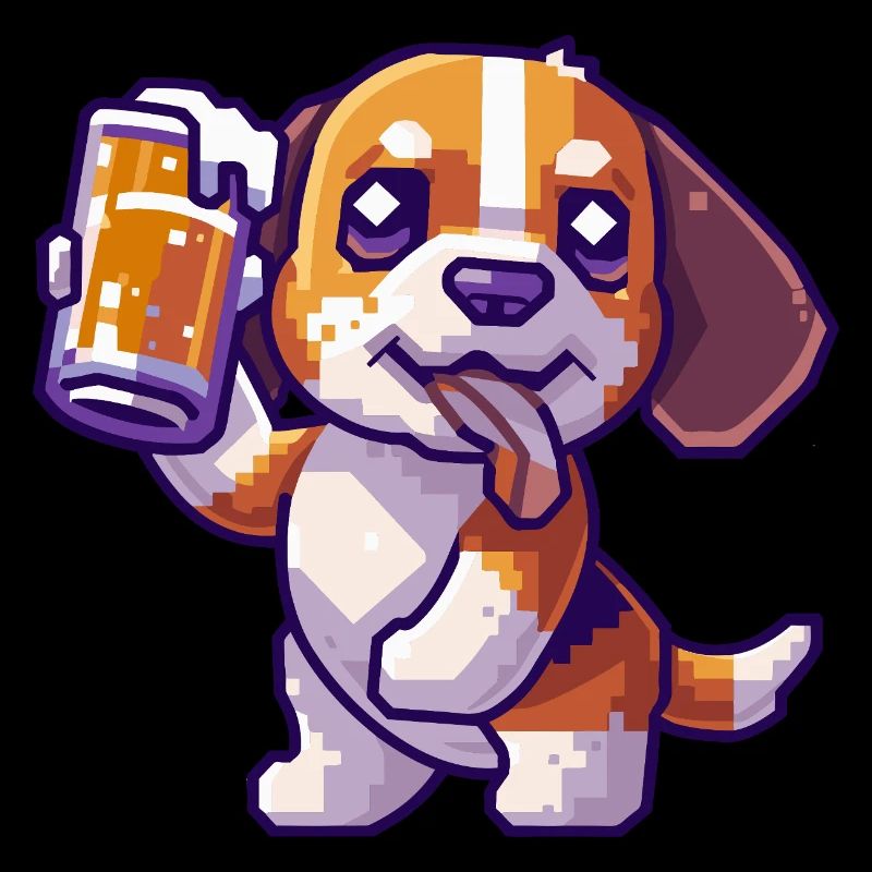 Beagle Dogs Pixel Beer