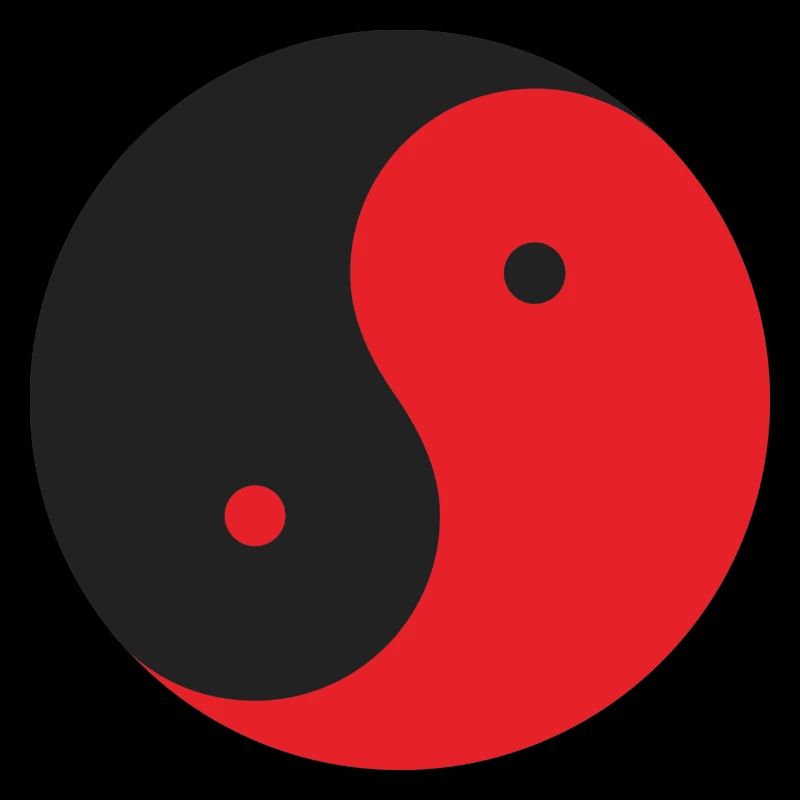 yinyang black red
