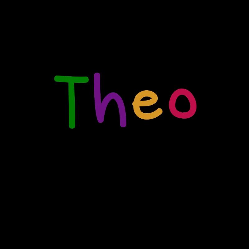 Theo first name boy name colored font colored