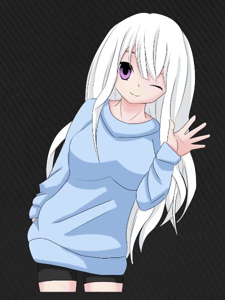Anime-Mädchen winken