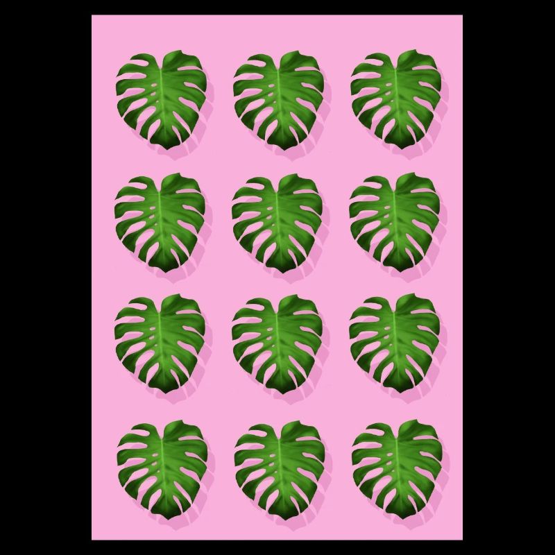 Feuille tropicale rose de Monstera