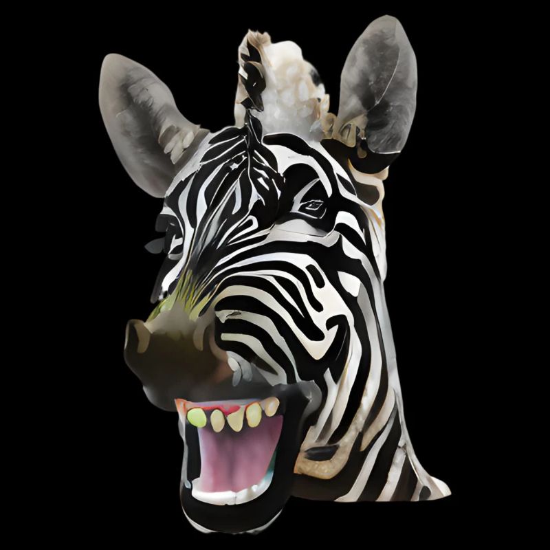 Broadly grinning zebra