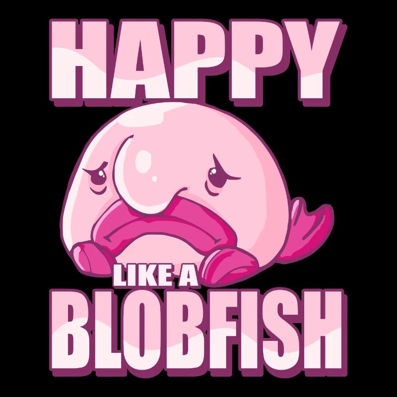 Costume de Blobfish - Visage de poisson Blob laid -