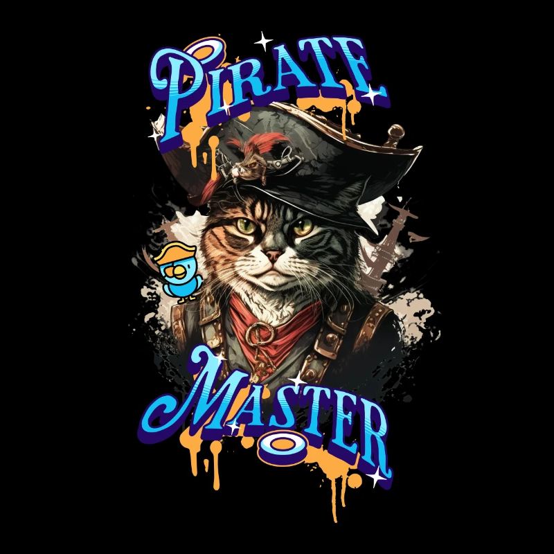 Cool Pirate Cat Shirt - Pirate Master