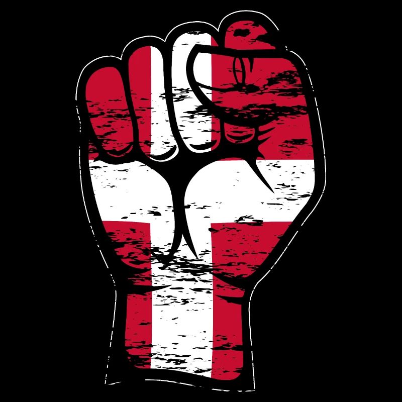 Dänemark Flagge Faust Hand Symbol used