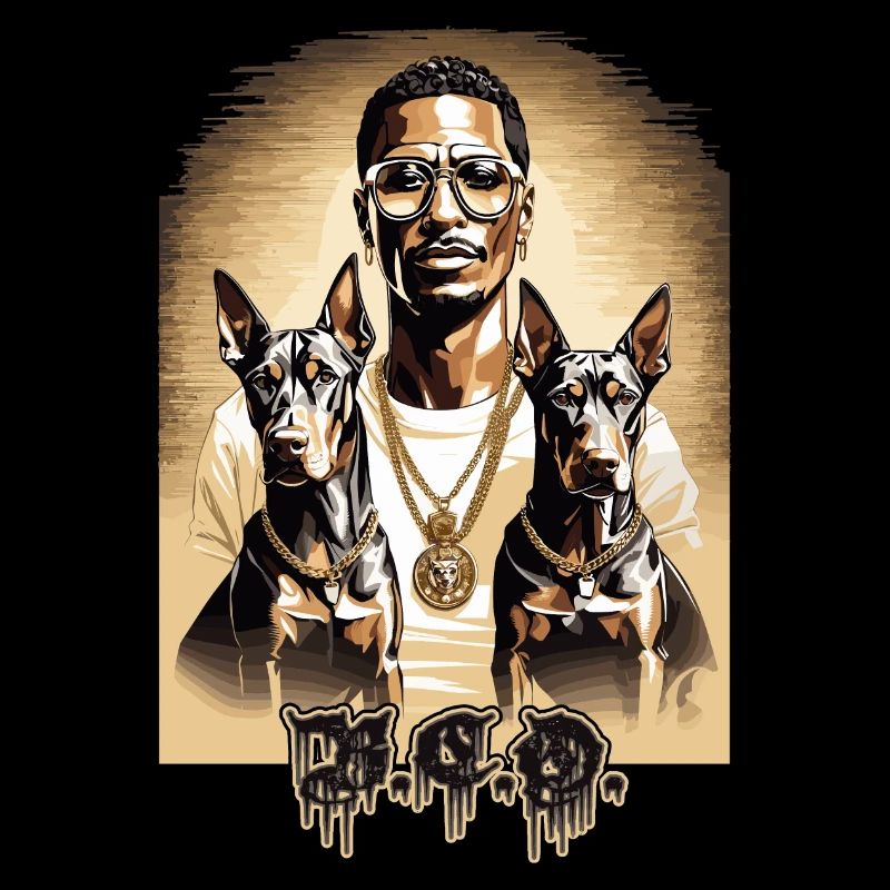 Rapper with Dobermans