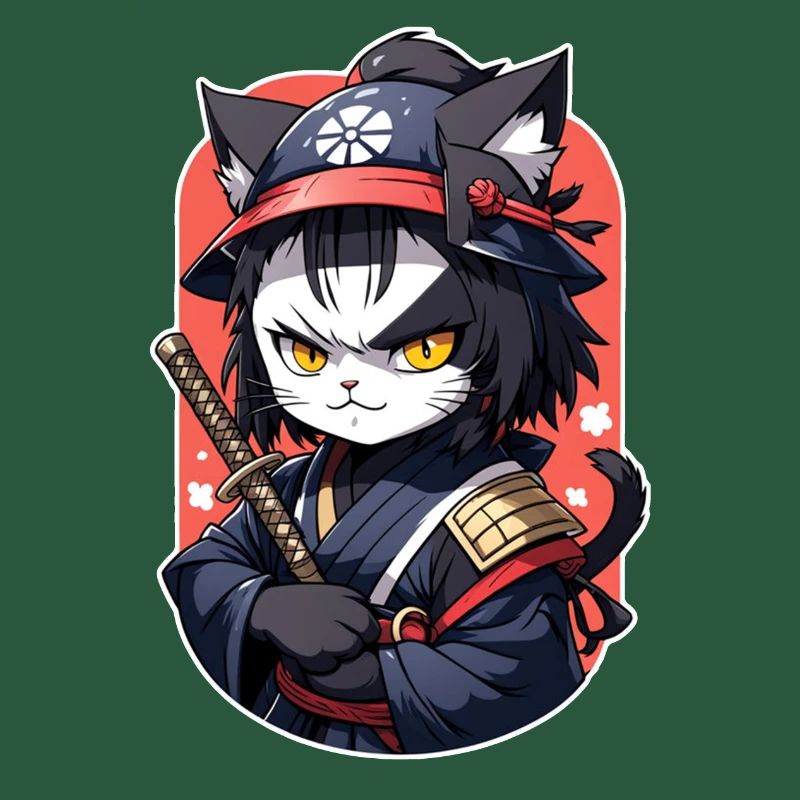 chat ninja - chaton samourai