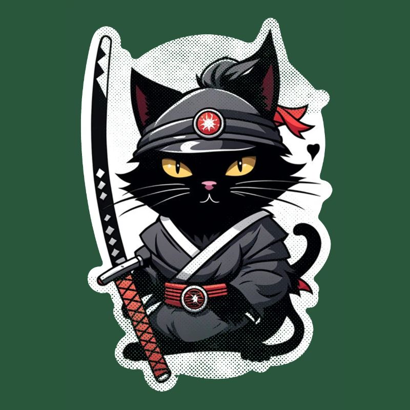 chat ninja - chaton samourai