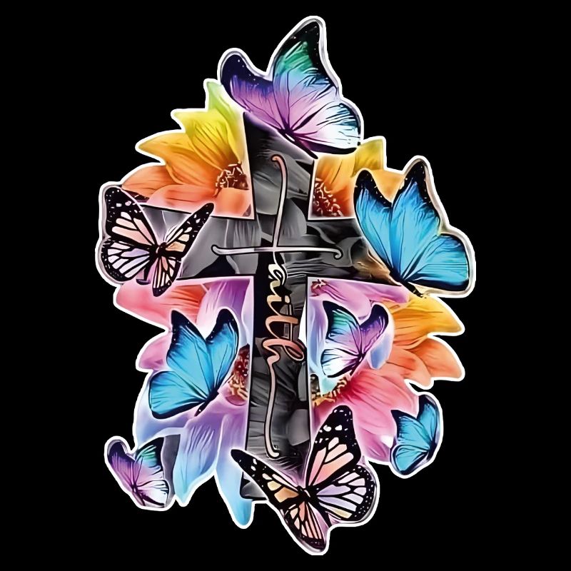 Faith and Hope – Cross with Butterflies