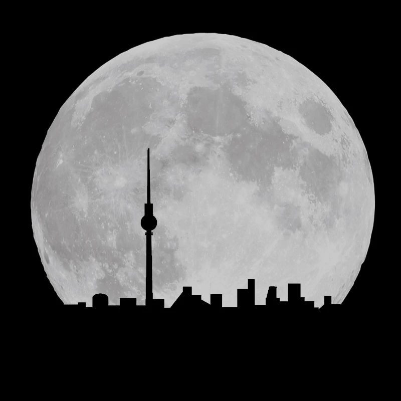 Horizon de Berlin devant la lune Fernsehturm