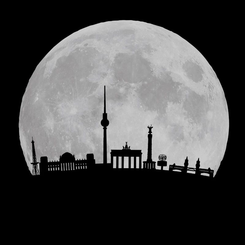 Horizon de Berlin devant la lune tour de