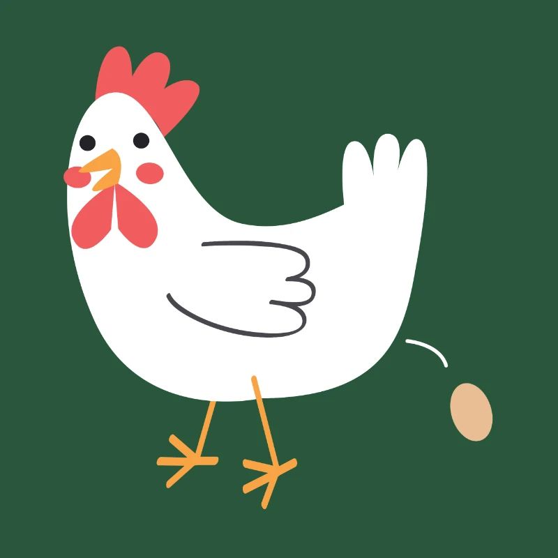 Poulet caca un œuf!