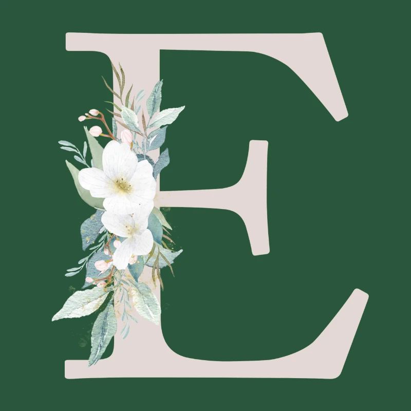 Customizable Monogram E White Green