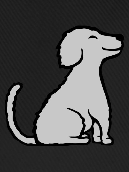 Happy seated good dog