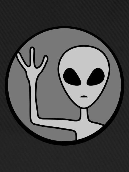 Rund Alien winkt freundlich