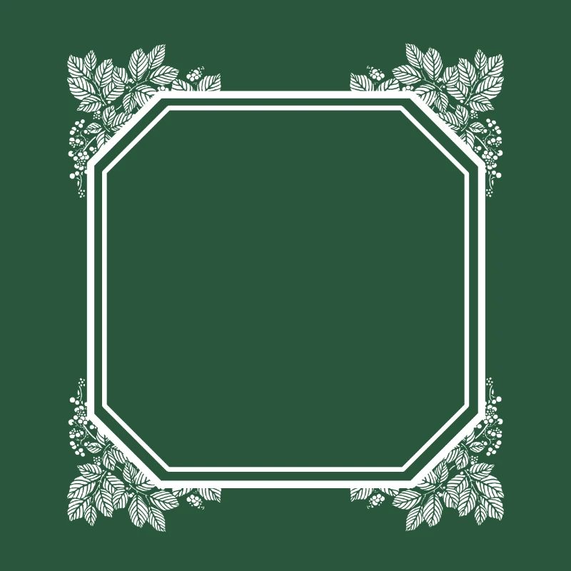 Cool square frame with leaves