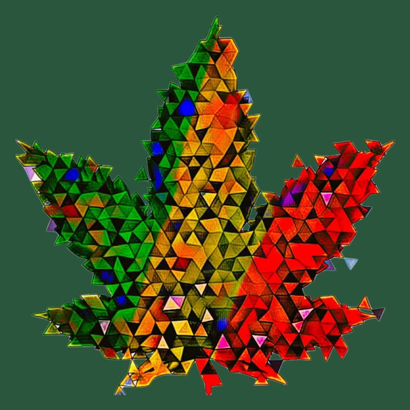 🥦 Hanfblatt - Low Poly - Reggae Version 🥦 Weed