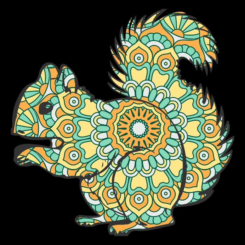 Mandala Eichhörnchen Geometrisches Muster Kunst