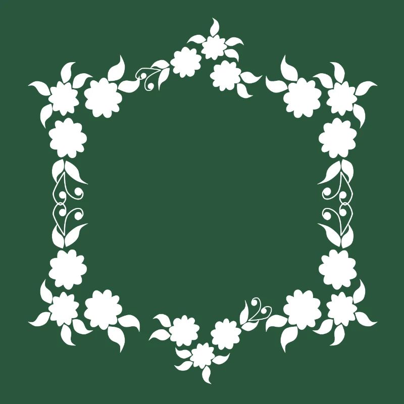 Flowers Ornaments Frame Basic Text