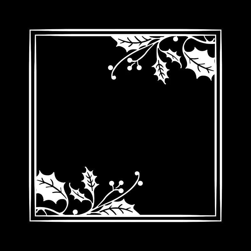 White frame bay leaf Christmas