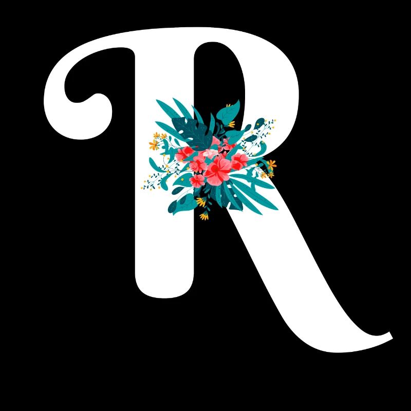 lettre R fleuris