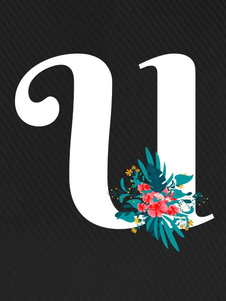letter U flowered