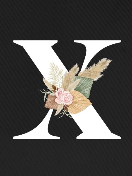 letter X flowered