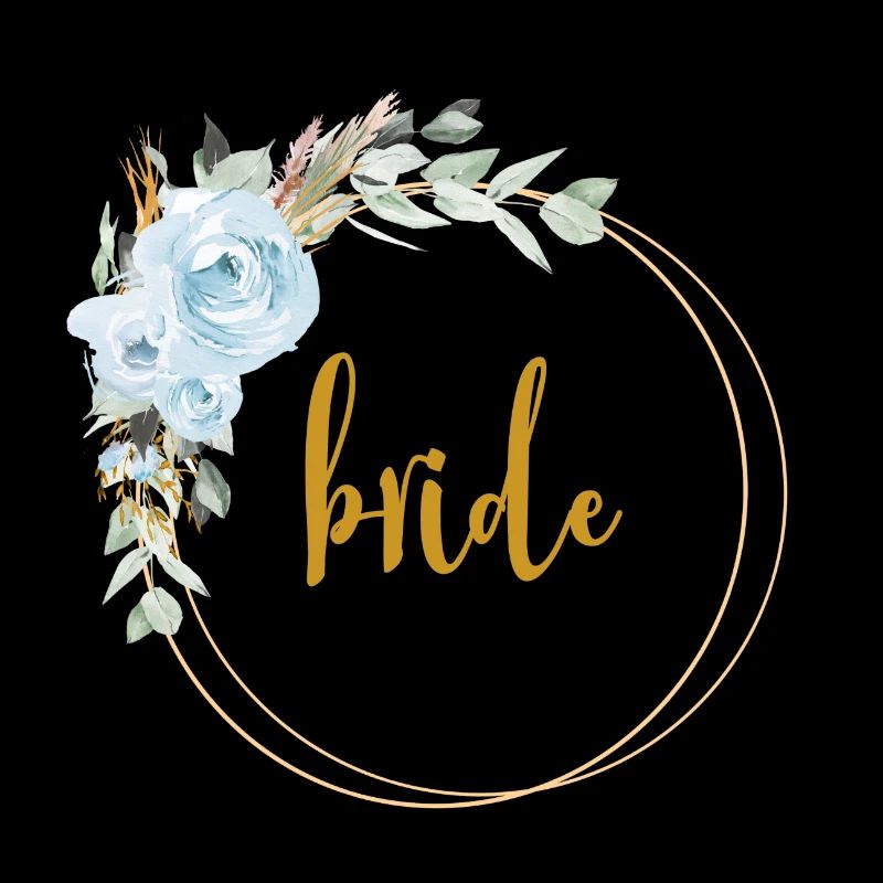 Team Bride! Eucalyptus Blue Rose Boho Wreath