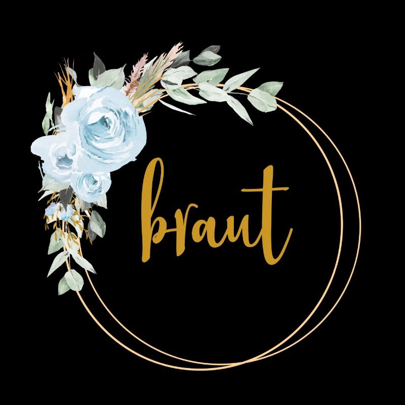 Team Braut! Eukalyptus Blauer Rosen Boho Kranz