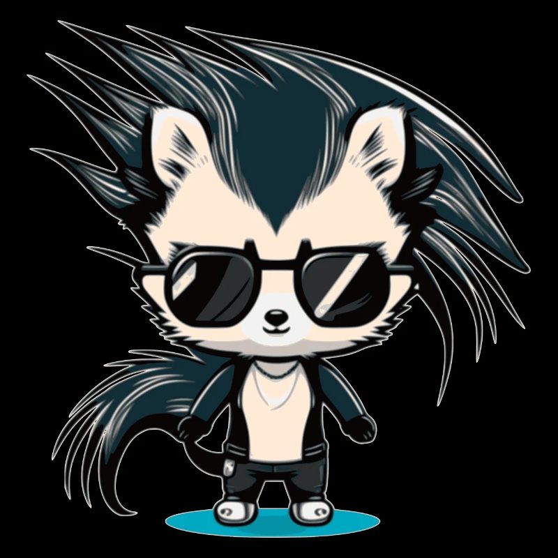 A cool skunk with sunglasses Comic Look